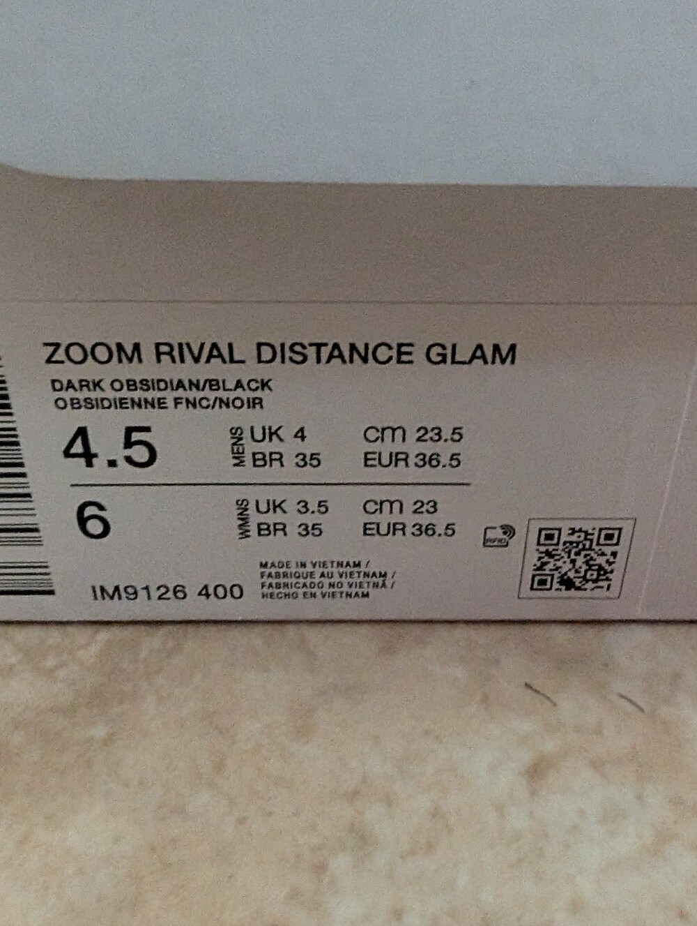 Nike Zoom Rival Distance Glam Dark Obsidian/Black Kids